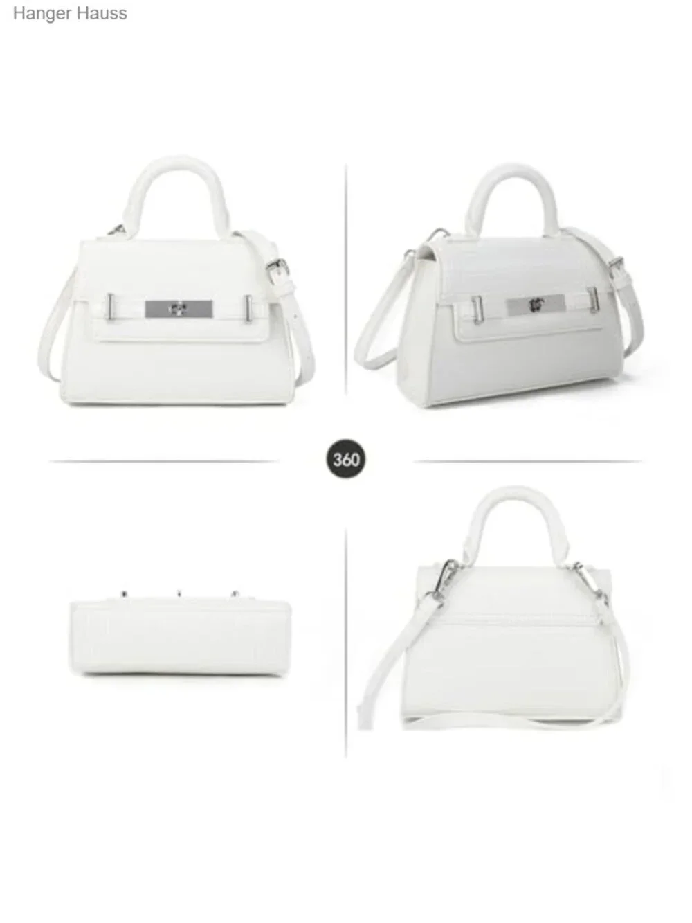 Vegan Leather Small Crossbody Purse with Top Handle and Twist Lock